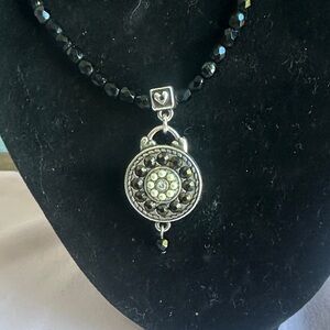 Brighton Jet Set Crystal Beaded Silver Necklace